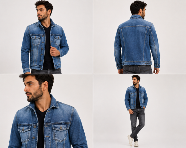 Men's Regular Fit Washed Full Sleeve Denim Jacket