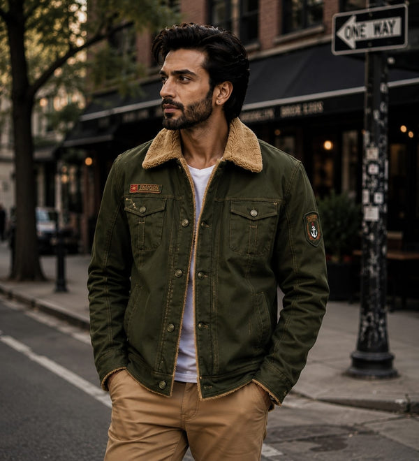 StyleCast x Revolte Cotton Full Sleeves Spread Collar Insulator Outdoor Tailored Jacket